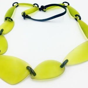 MONIE GERDA LYNGGAARD BLACK GREEN NECKLACE SIGNED